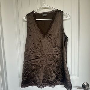 J.Jill Silk Brown Slip Tank-Size 12